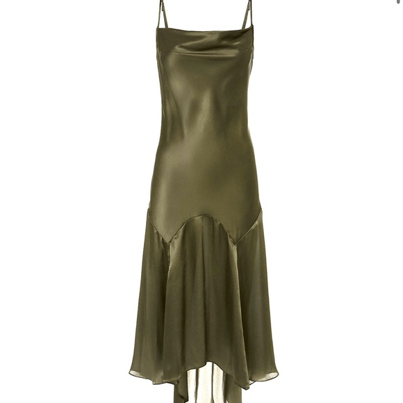 FLEUR DU MAL Teardrop Silk Slip Midi Dress NEW WITH TAGS - S - Picture 4 of 5